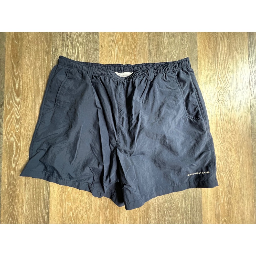 Columbia PFG Shorts Mens XL Blue Omni-Shade Nylon Mesh Lined Fishing Hiking